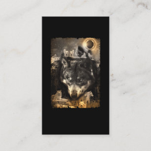 Carte De Visite Belle Loup hiver Nature Lune Howling Wolves