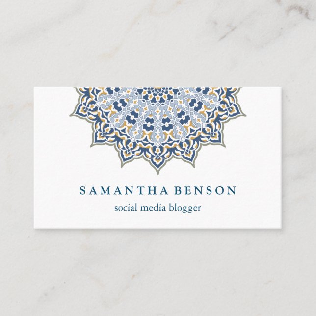 Carte De Visite Belle Mandala Social Media Blogger (Devant)