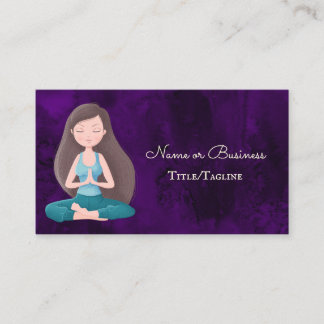 Carte De Visite Belle méditation de Yoga violet fille