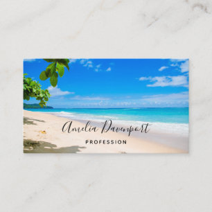 Carte De Visite Belle plage tropicale ensoleillée Photo