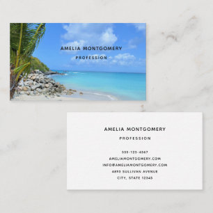 Carte De Visite Belle Plage Tropicale Turquoise 