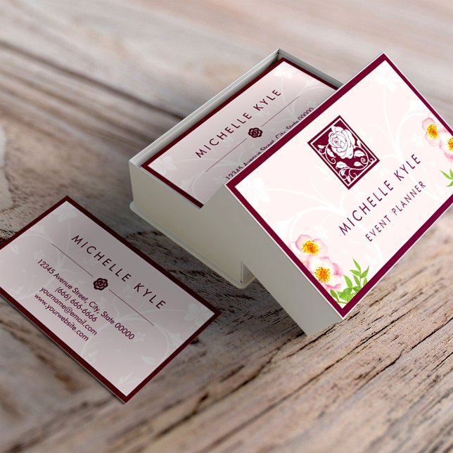 Carte De Visite Belle Rose Rose Boutique Fleurs - Tout But (Créateur téléchargé)