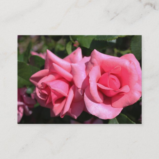 Carte De Visite belle rose rose fleurs professionnel (Devant)