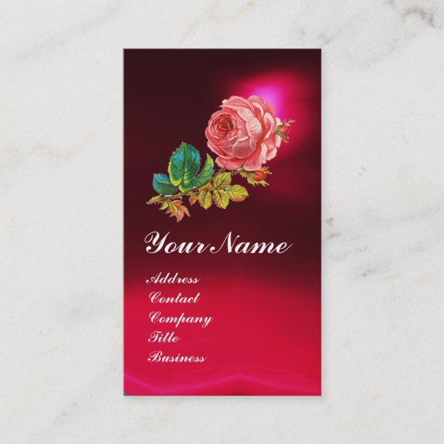Carte De Visite BELLE ROSE ROSE ROSE ROSE, Bourgogne rouge (Devant)