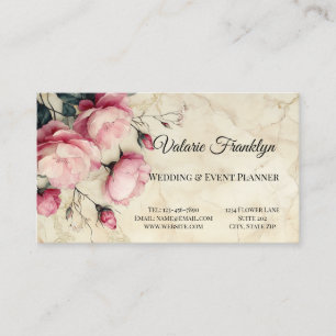 Carte De Visite Belle rose Roses Mariage Planificateur d'événement