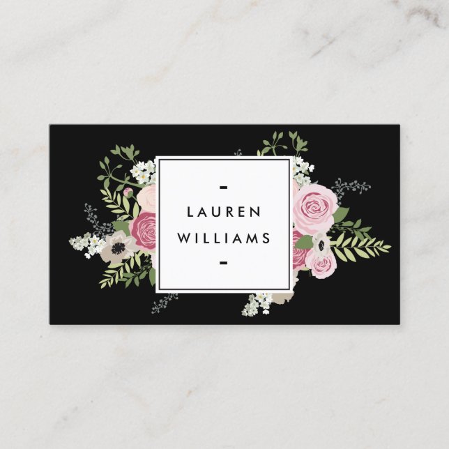 Carte De Visite Belle rose Roses Moderne Élégance II (Devant)