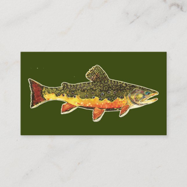 Carte De Visite Belle truite de ruisseau, pêche, Ichthyologie (Devant)