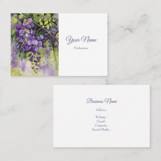 Carte De Visite Belles Fleurs De Wisteria En Aquarelle
