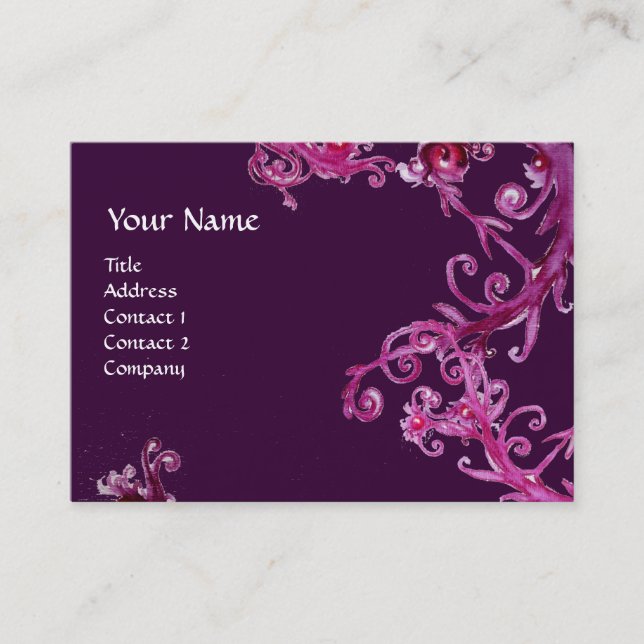 Carte De Visite BÉRIES MAGIQUES 3 MONOGRAM noir violet rouge blanc (Devant)