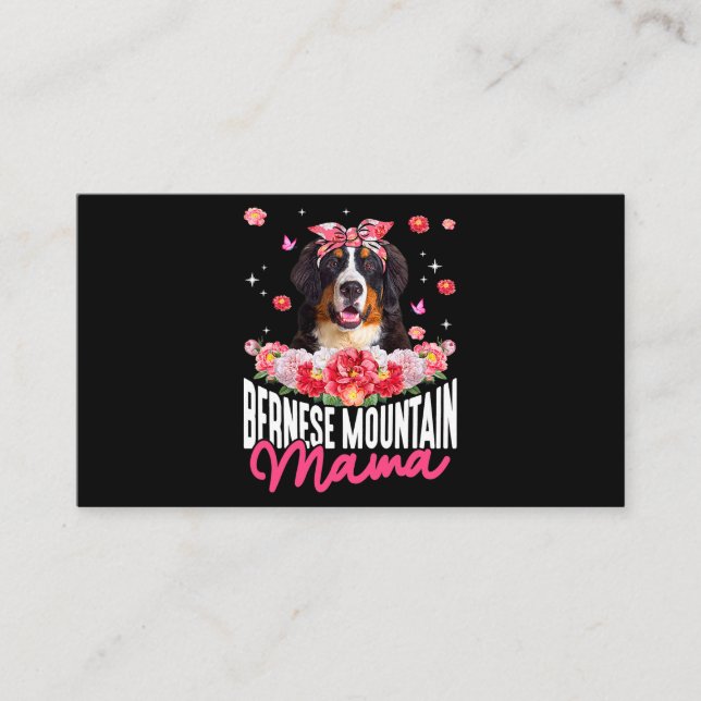 Carte De Visite Bernese Mountain Mama Flower Bandana Amoureux des  (Devant)