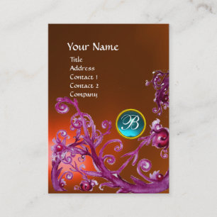 Carte De Visite BERRIES MAGIQUES MONOGRAM GEM topaz orange bleu