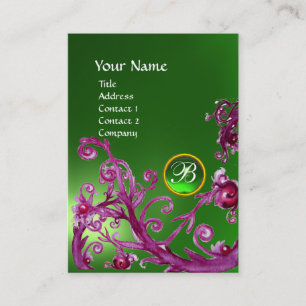 Carte De Visite BERRIES MAGIQUES MONOGRAM GEM vert émeraude