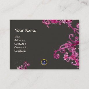 Carte De Visite BERRIES MAGIQUES MONOGRAM gemme bleu gris violet