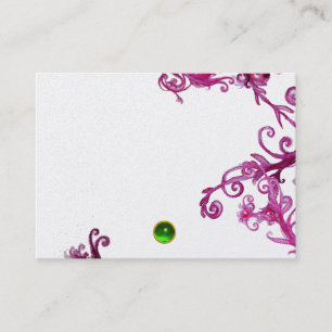 Carte De Visite BERRIES MAGIQUES MONOGRAM Green Gem, Pearle blanch