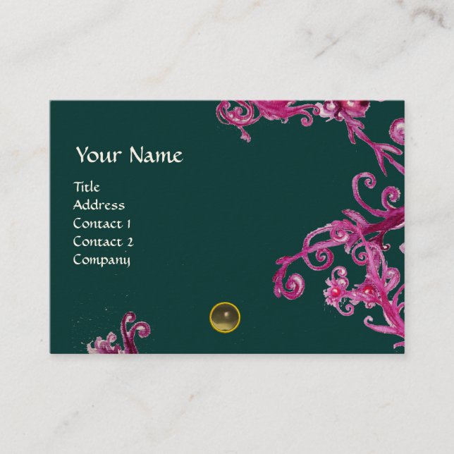 Carte De Visite BERRIES MAGIQUES MONOGRAM gris-gemme (Devant)