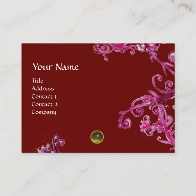 Carte De Visite BERRIES MAGIQUES MONOGRAM gris-gemme (Devant)