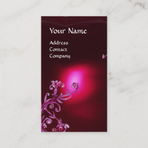 Carte De Visite BERRIES MAGIQUES MONOGRAM rouge bordeaux