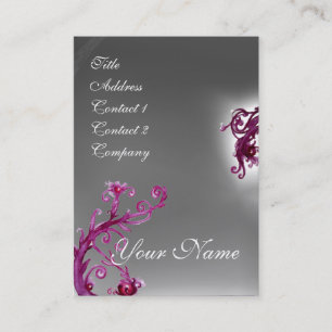 Carte De Visite BERRIES MAGIQUES MONOGRAM violet rouge blanc