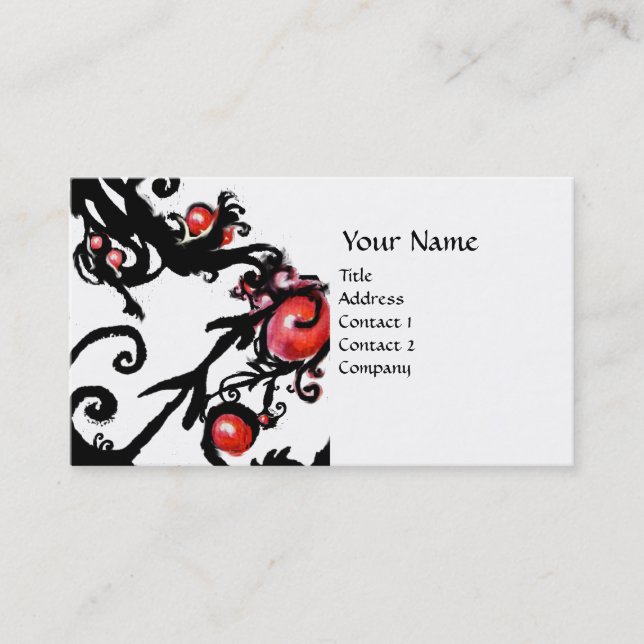Carte De Visite BERRIES NOIRES CHEMISES blanc rouge (Devant)