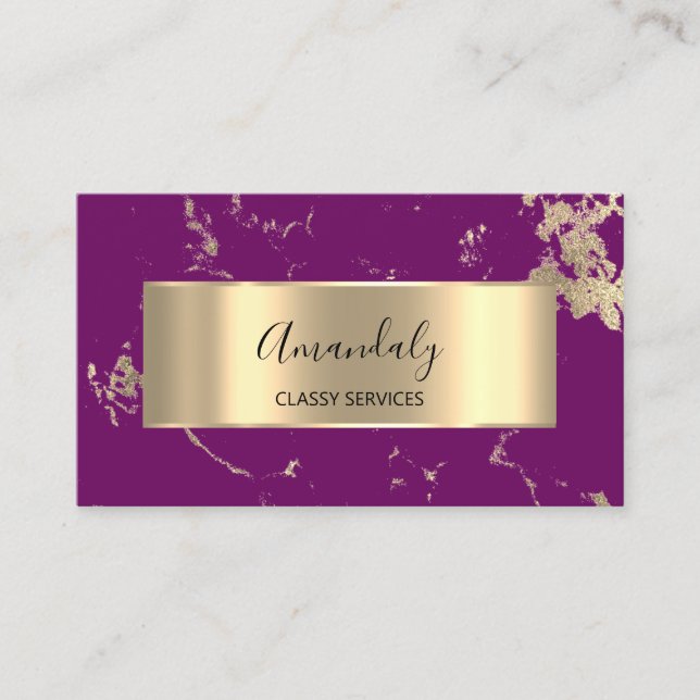 Carte De Visite Berry rose Abstrait en marbre VIP professionnel (Devant)