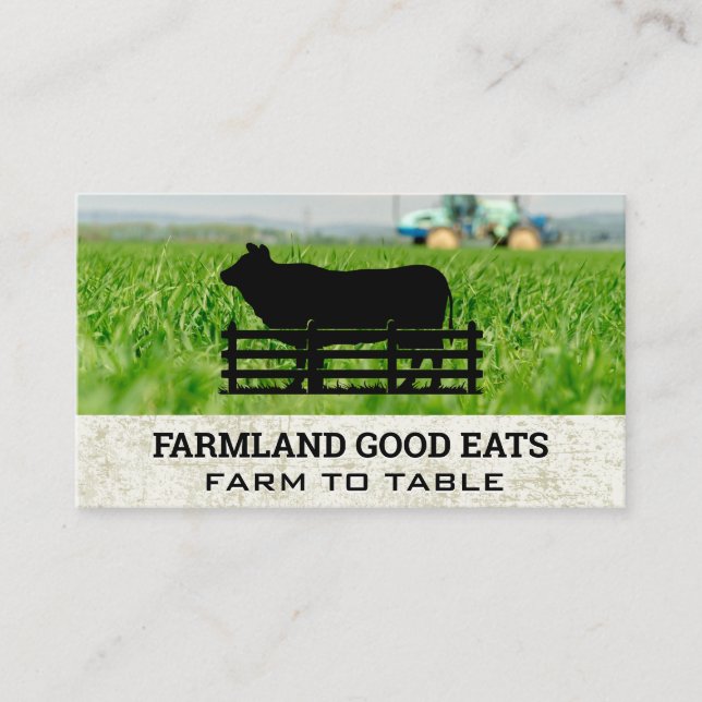 Carte De Visite Bétail rural | Herbe agricole (Devant)