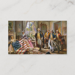 Carte De Visite Betsy Ross montre le drapeau américain George Wash