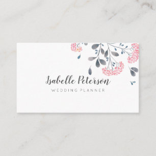 Carte De Visite Beuté de fleurs d'aquarelle rose girly