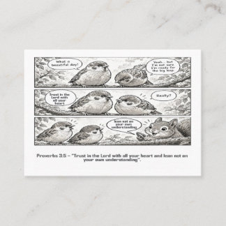 Carte De Visite Bible Écriture Proverbes Dessin Animé Moineau Art