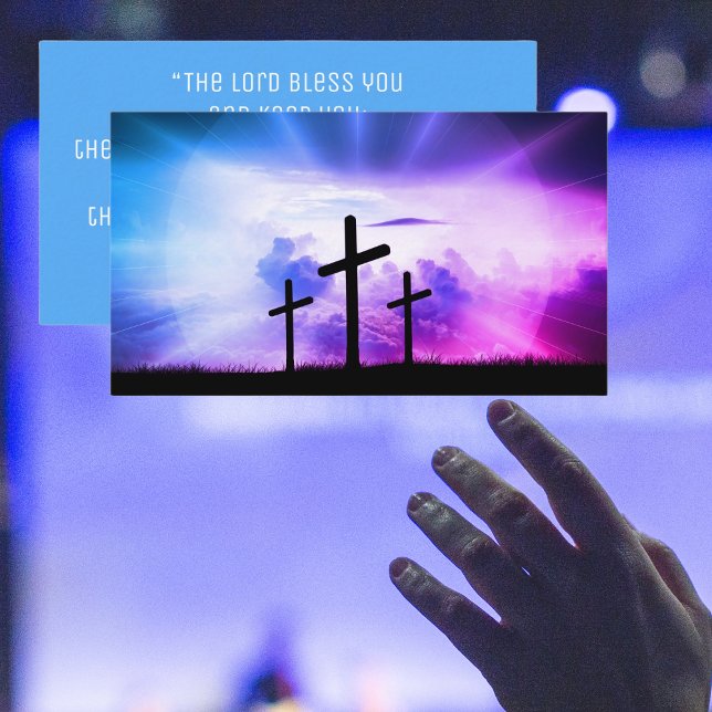 Carte De Visite Bible inspirationnelle chrétienne Croix religieuse (Church Inspirational Bible Card with Cross. Perfect for worshipers and congregation.
Bible Quote)