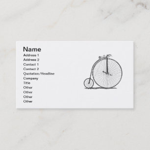 Carte De Visite Bicyclette à grande roue Penny Farthing