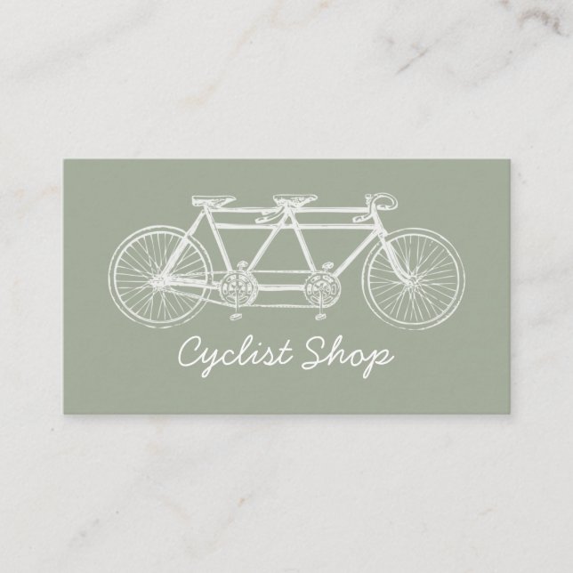 Carte De Visite Bicyclette en tandem, Cyclisme, Bicycliste (Devant)
