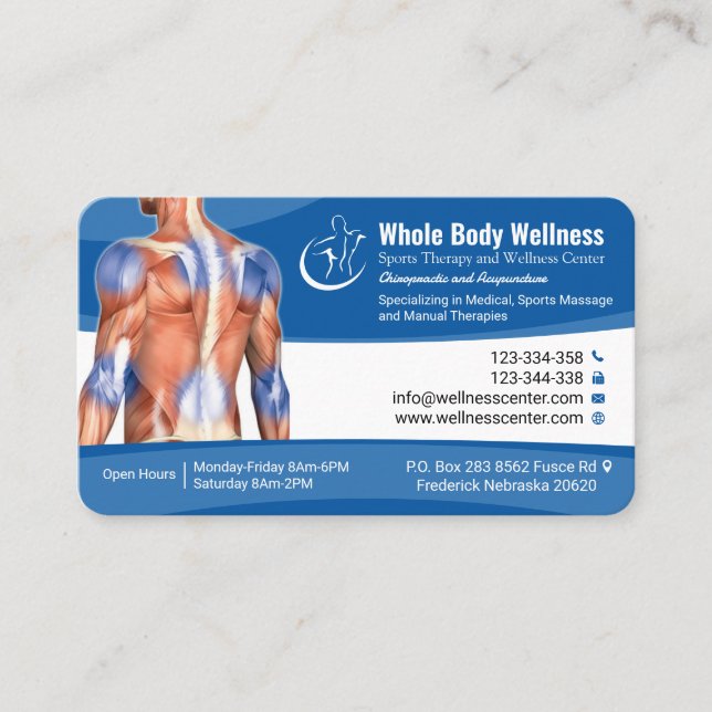 Carte De Visite Bien-être, Thérapie manuelle, Massage sportif, Méd (Devant)