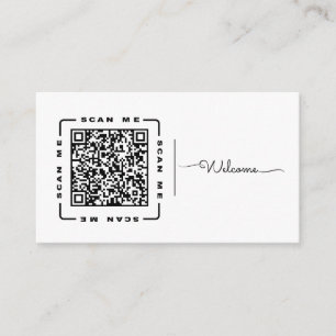 Carte De Visite Bienvenue Modèle de code QR et de logo personnal