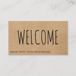 Carte De Visite Bienvenue Texture naturelle