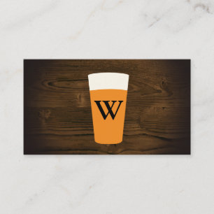 Carte De Visite Bière artisanale   Grain de bois