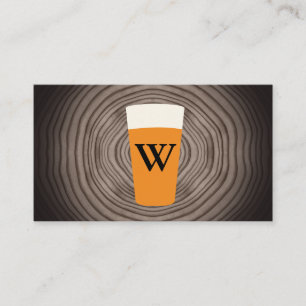 Carte De Visite Bière artisanale   Grain de bois