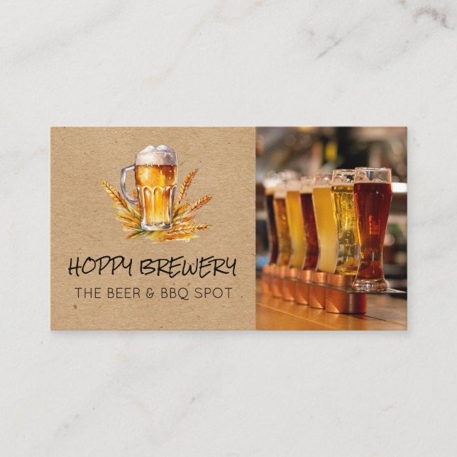 Carte De Visite Bière et blé | Sélection de bière (Devant)
