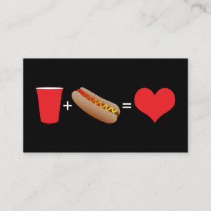 Carte De Visite bière hot dogs amour