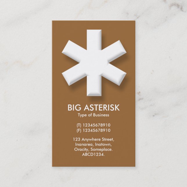 Carte De Visite Big Asterisk - Brown (996633) (Devant)