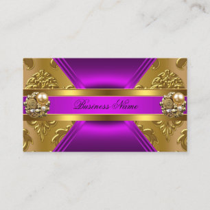 Carte De Visite Bijou élégant affaires violet magenta or damas