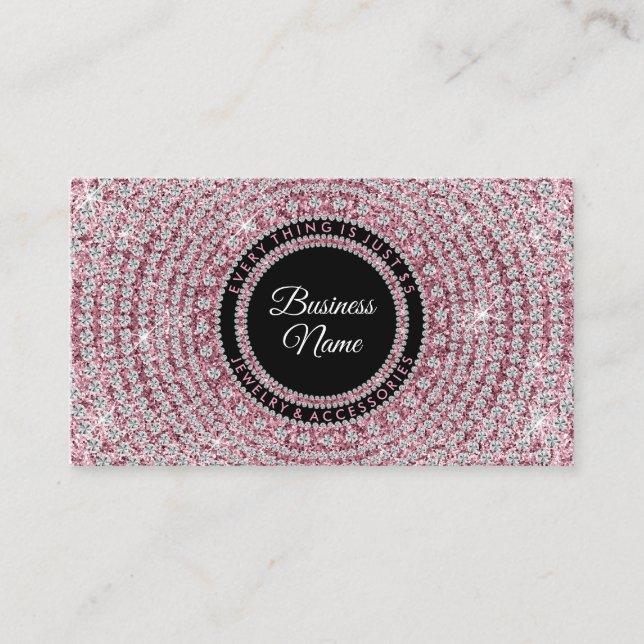 Carte De Visite Bijouterie Boutique Pink Bling (Devant)