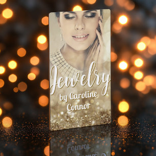 Carte De Visite Bijouterie Designer Gold Sparkle Luxueux