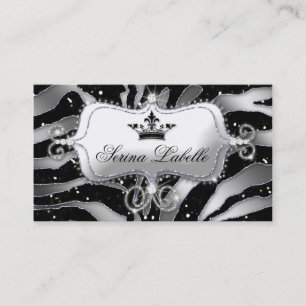 Carte de visite bijouterie Sparkle Zebra Crown Bla