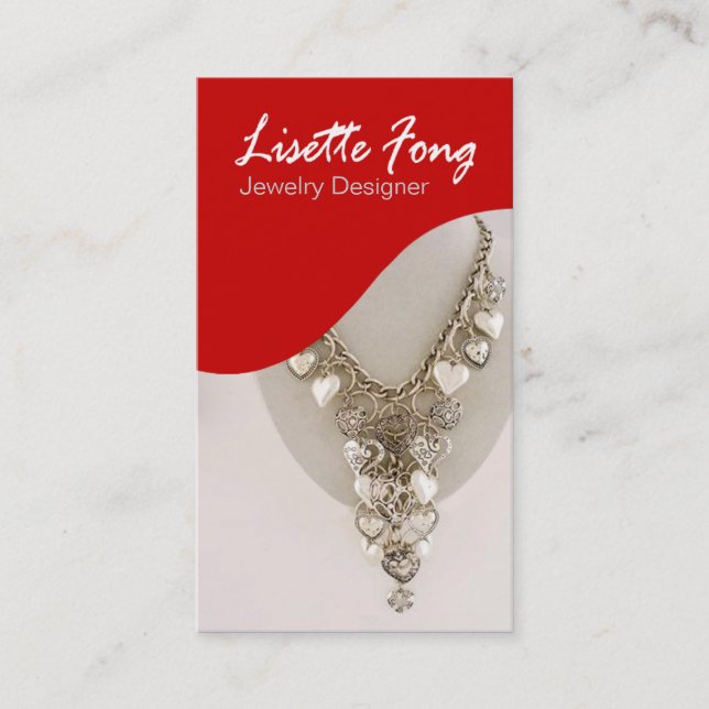 Carte De Visite Bijoutier de coutume de concepteur de bijoux (Devant)