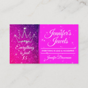 Carte De Visite Bijoux de la Couronne Sparkle violet Bling