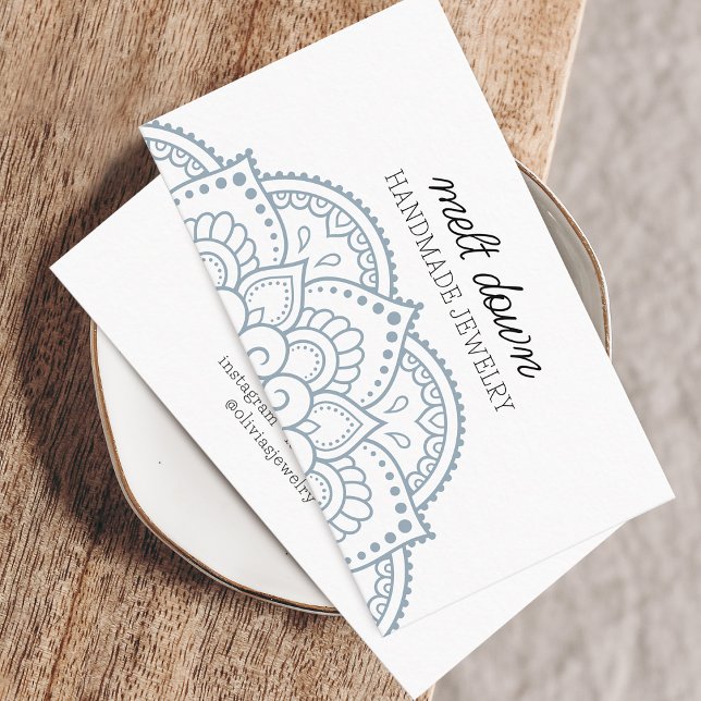 Carte De Visite Bijoux de Mandala moderne (Modern Mandala Jewelry Business Card)