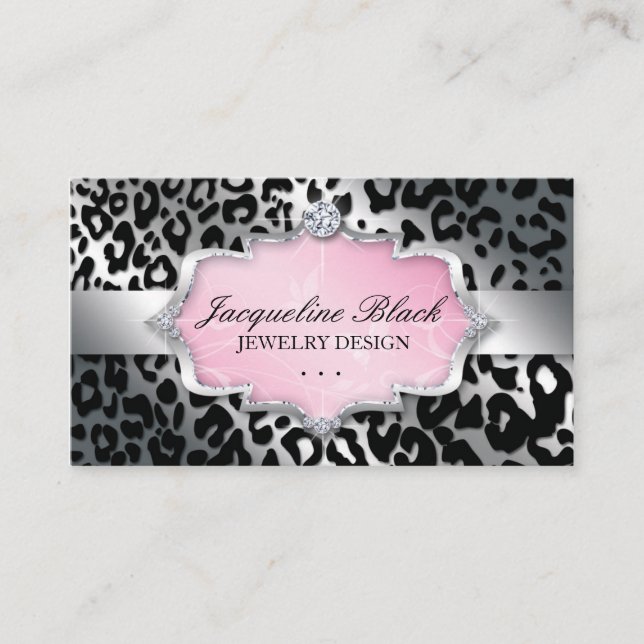 Carte De Visite Bijoux de mode Leopard Élégant Motif (Devant)