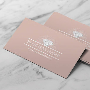 Carte De Visite Bijoux Design Diamant Bijoux Dusty Rose Or
