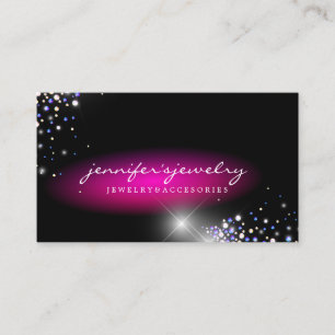 Carte De Visite Bijoux diamants gemmes Rose Argent