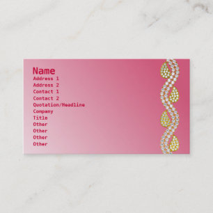 Carte De Visite Bijoux en diamant rose pâle